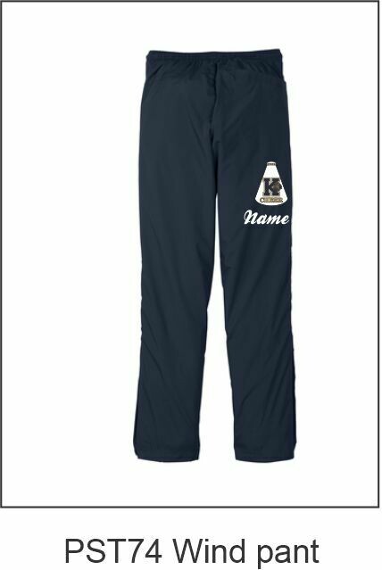 REQUIRED KHS Cheer Wind pant with Logo and Name (Navy)