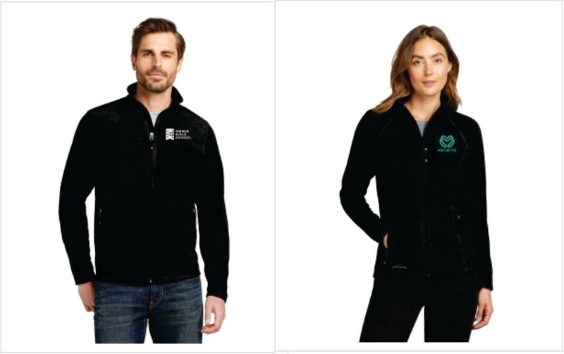 WBS/MATHETIS Eddie Bauer® Full-Zip Microfleece Jacket MEN or WOMEN (BLACK)