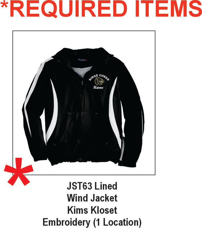 FRHS Cheer Wind Jacket (Black with Embroidery)- REQUIRED ALL