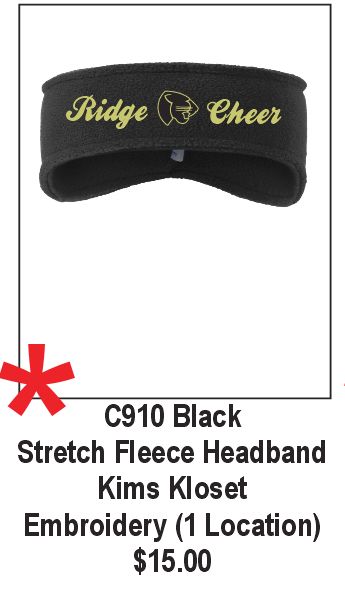 FRHS Cheer Headband (Black with Embroidery)- REQUIRED ALL