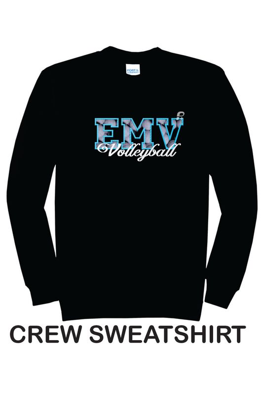 EMV Volleyball APPLIQUE Port &amp; Co™ Core Fleece Pullover CREWNECK SWEATSHIRT