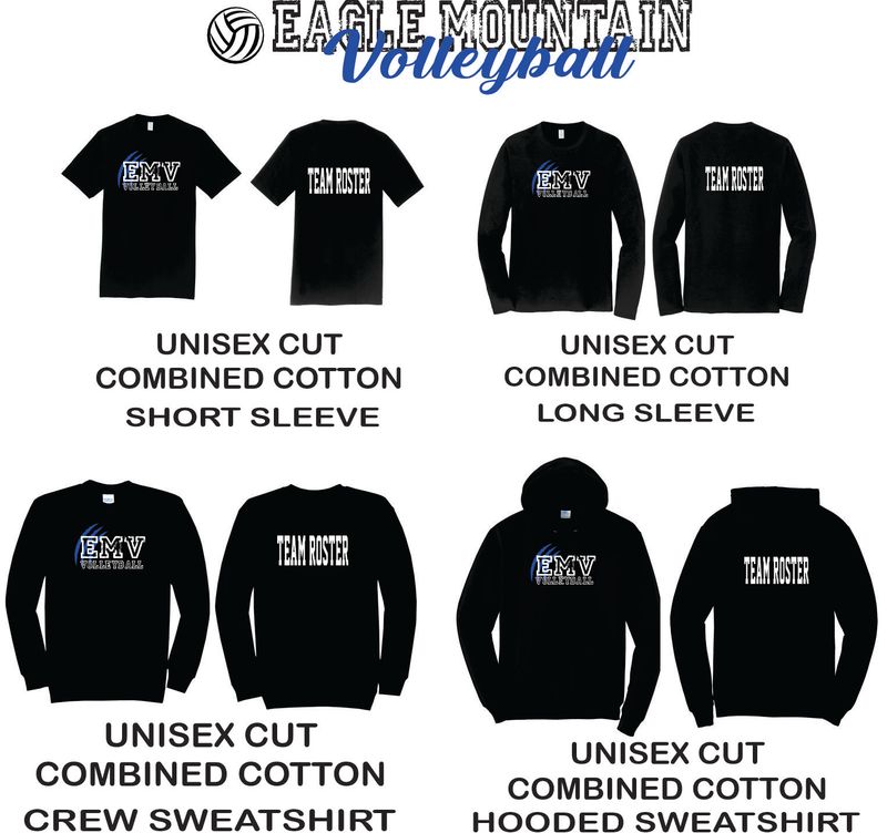 EMV ROSTER APPAREL - Short Sleeve, Long Sleeve, Crewneck, Hoodie