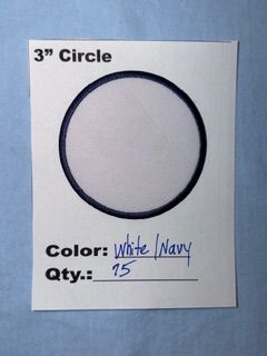 3" ROUND WHITE/NAVY  25 @ 15.00
