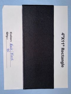 4." X 11" RECTANGLE PATCH BLACK/BLACK 45 @ 45.00