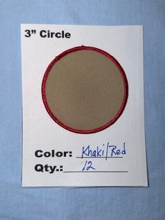 3" ROUND KHAKI/RED (ONLY 12 AVAILABLE)