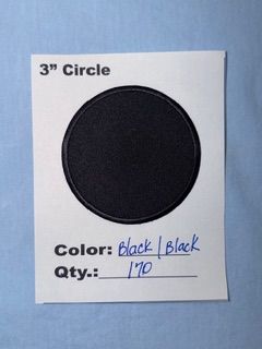 3" ROUND BLACK/BLACK 25 @ 15.00