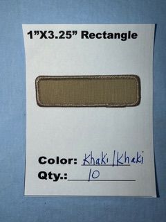 1." X 3.25" RECTANGLE PATCH KHAKI/KHAKI 10 @ 7.50