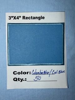 3" X 4" RECTANGLE PATCH COLUMBIA BLUE/COL BLUE 25 @ 18.75