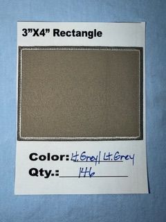 3" X 4" RECTANGLE PATCH LT GREY.LT GREY 25 @ 18.75