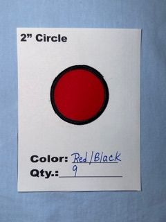 2" ROUND RED/BLACK (Only 9 available)