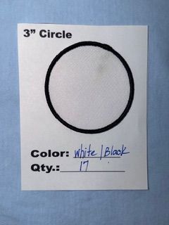 3" ROUND WHITE/BLACK (ONLY 17 AVAILABLE)