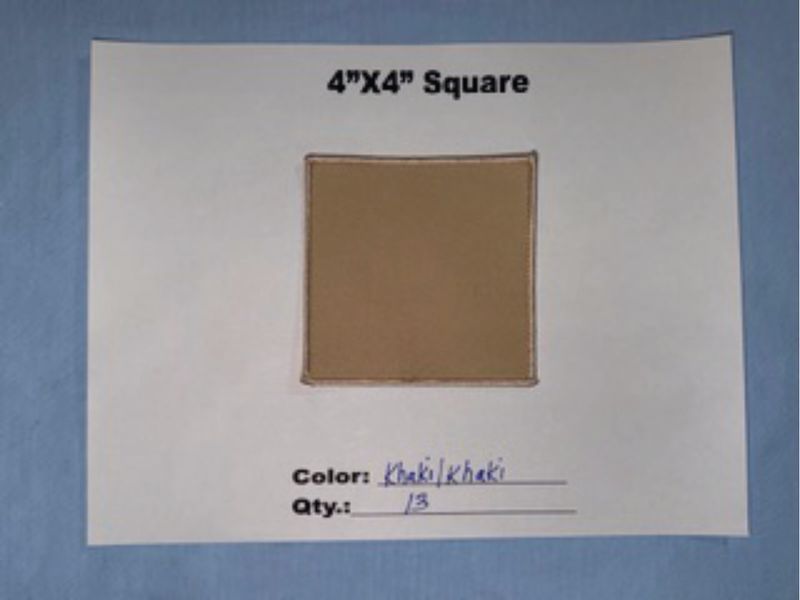 4" SQUARE PATCH KHAKI/KHAKI 13 @ 9.00