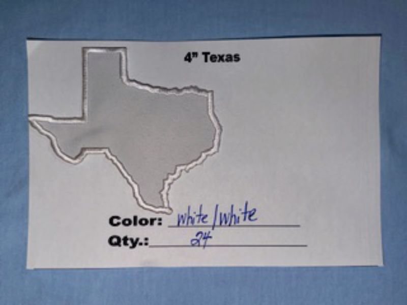 4" TEXAS  (WHITE/WHITE) QTY 24 @ 15.00