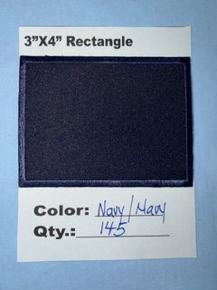 3" X 4" RECTANGLE PATCH NAVY/NAVY 25 @ 18.75