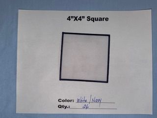 4" SQUARE PATCH WHITE/NAVY 26 @ 18.00