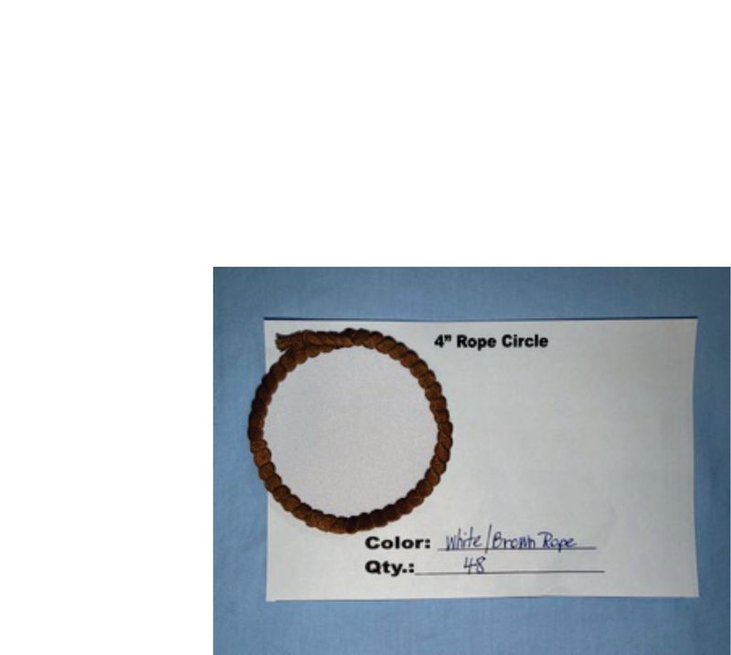 4" ROPE BORDER PATCH WHITE/BROWN  QTY 48 @ 36.00