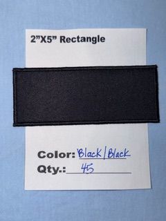 2." X 5" RECTANGLE PATCH BLACK/BLACK  25 @ 22.50