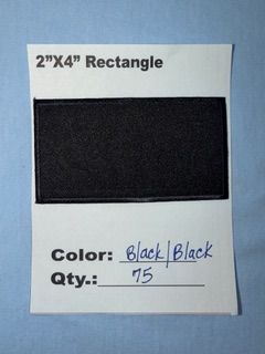 2" X 4" RECTANGLE PATCH BLACK/BLACK 25 @ 18.75
