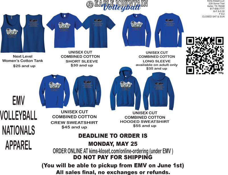 EMV NATIONALS APPAREL - Tank Top, Short Sleeve, Long Sleeve, Crewneck, Hoodie