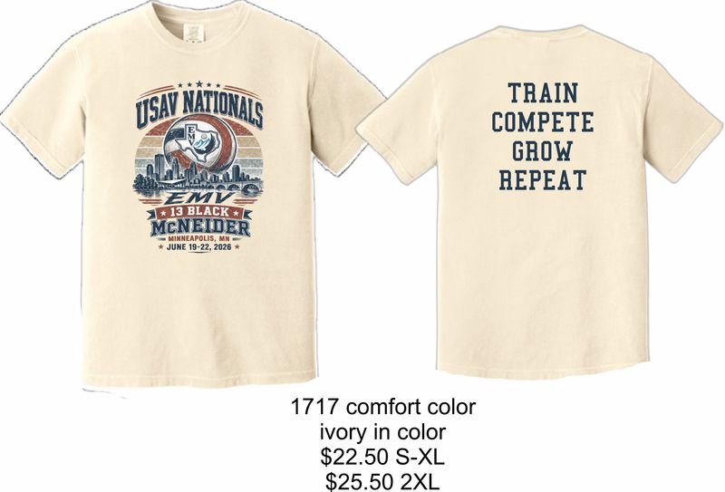 EMV USAV Nationals 2026 - COMFORT COLORS - ADULT SIZES ONLY -Short Sleeve, Long Sleeve, Crewneck, Hoodie