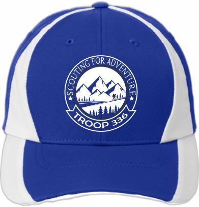 T336 Sport-Tek® Dry Zone® Nylon Colorblock Cap (Royal/White) w/Logo in White Embroidery