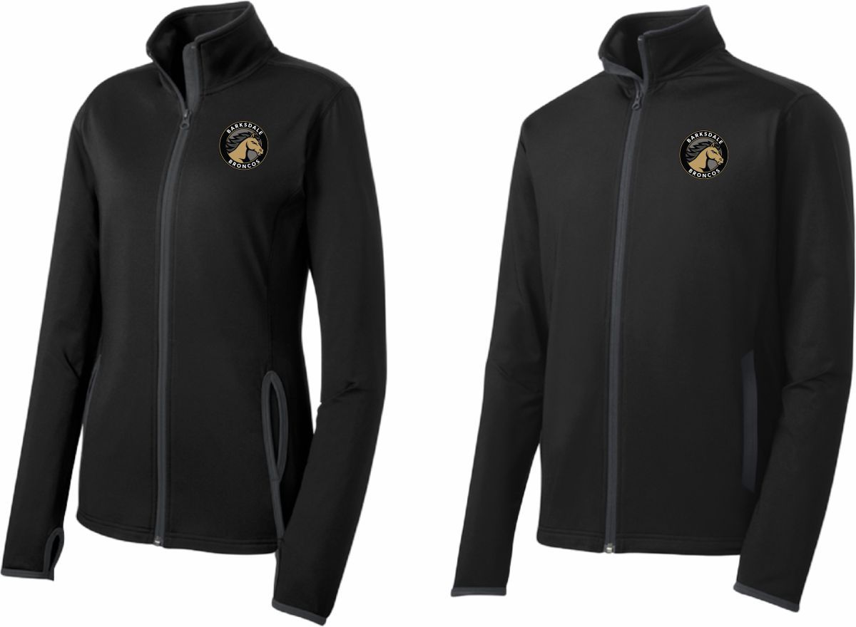 BARKSDALE Sport-Tek® Sport-Wick® Stretch Contrast Full-Zip Jacket - (BLACK/CHARCOAL)