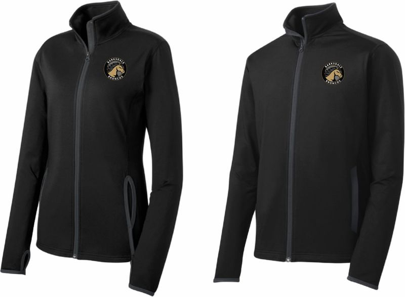 BARKSDALE Sport-Tek® Sport-Wick® Stretch Contrast Full-Zip Jacket - (BLACK/CHARCOAL)