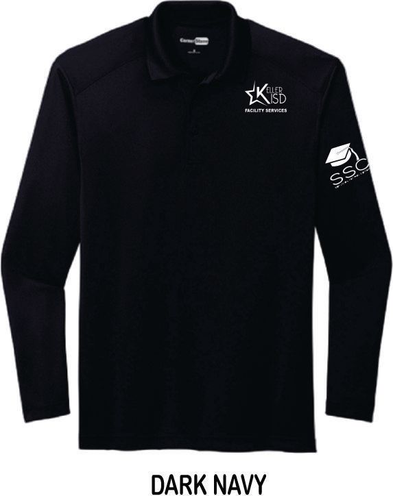 KISD SSC CornerStone® Select Lightweight Snag-Proof Long Sleeve Polo (NAVY)