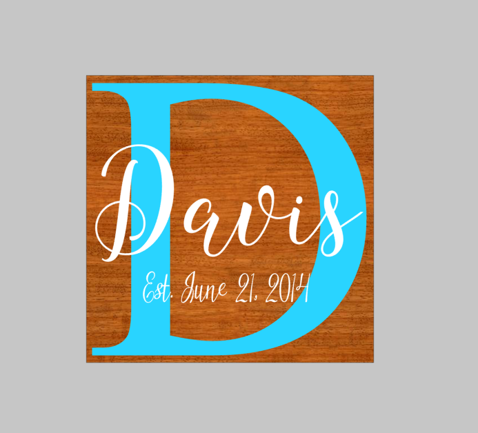 Personalized Last Name Sign - Large Initial
