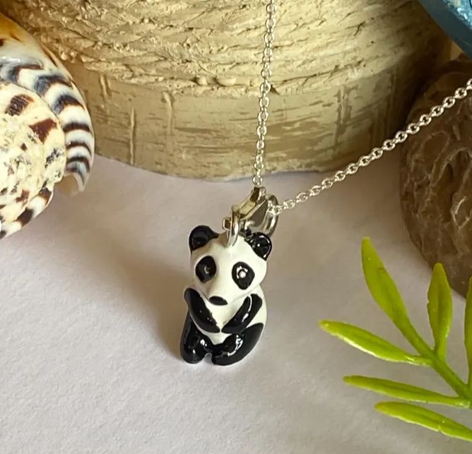 Collier in Silber 925/- mit süßem Panda - Anhänger
