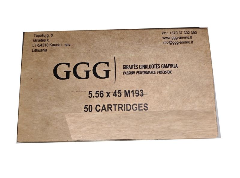 Amunicja GGG kal. 5,56×45 M193 55gr FMJ