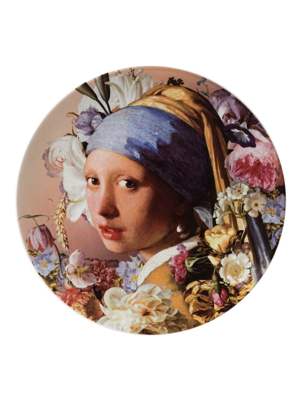 Heinen Delfts Blauw | Bord Meisje met de Parel pastel - 31cm