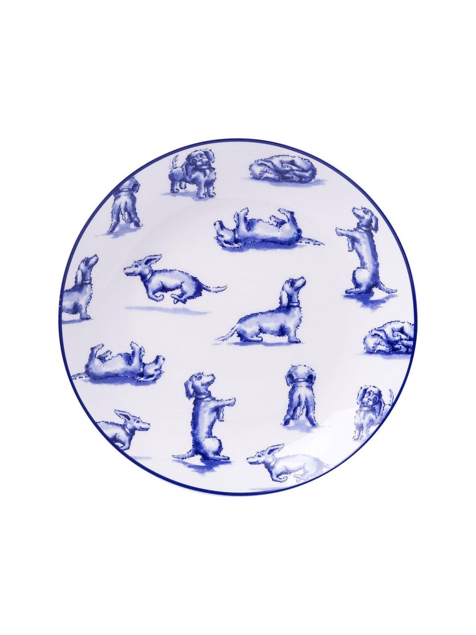 Heinen Delfts Blauw | Gebaksbord Teckel Nhaan - 15cm
