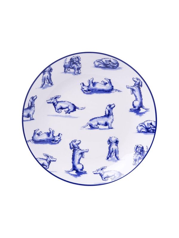 Heinen Delfts Blauw | Gebaksbord Teckel Nhaan - 15cm
