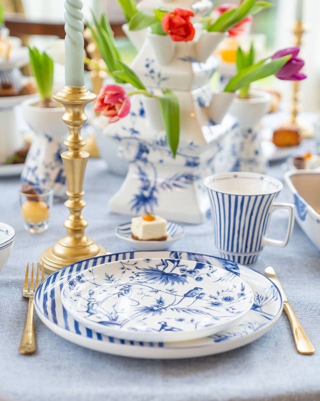 Heinen Delfts Blauw | Ontbijtbord aapjes - 21cm