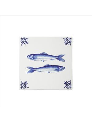 Heinen Delfts Blauw | Tegel Vissen - 13cm