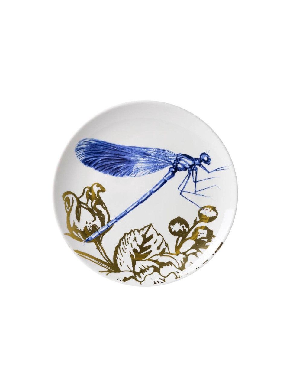 Heinen Delfts Blauw | Wandbord Insecten Libelle - 20cm