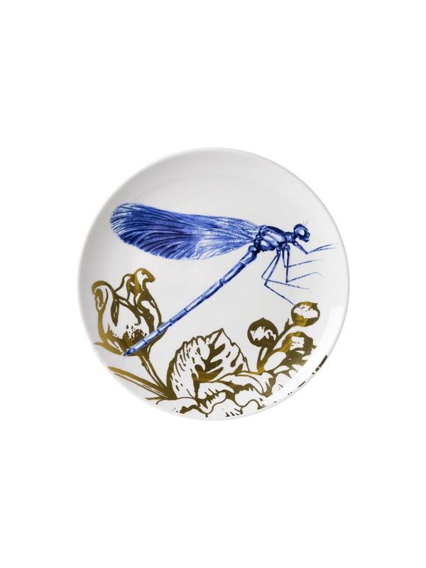 Heinen Delfts Blauw | Wandbord Insecten Libelle - 20cm