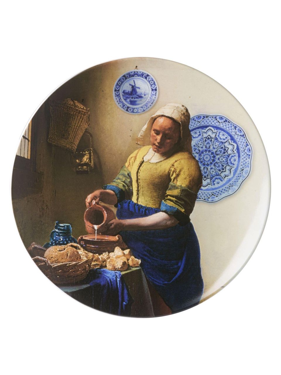 Heinen Delfts Blauw  | Wandbord Melkmeisje Groot - 42cm