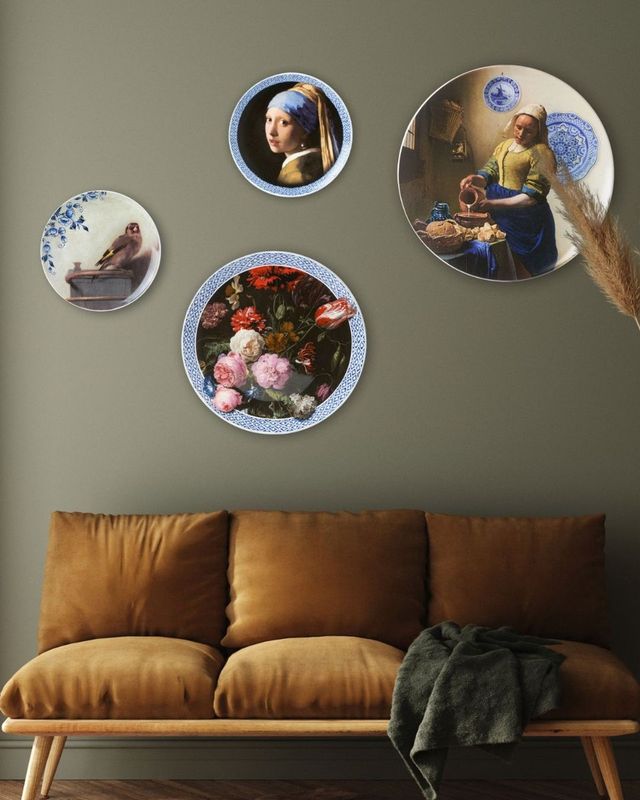 Heinen Delfts Blauw  | Wandbord Melkmeisje Groot - 42cm