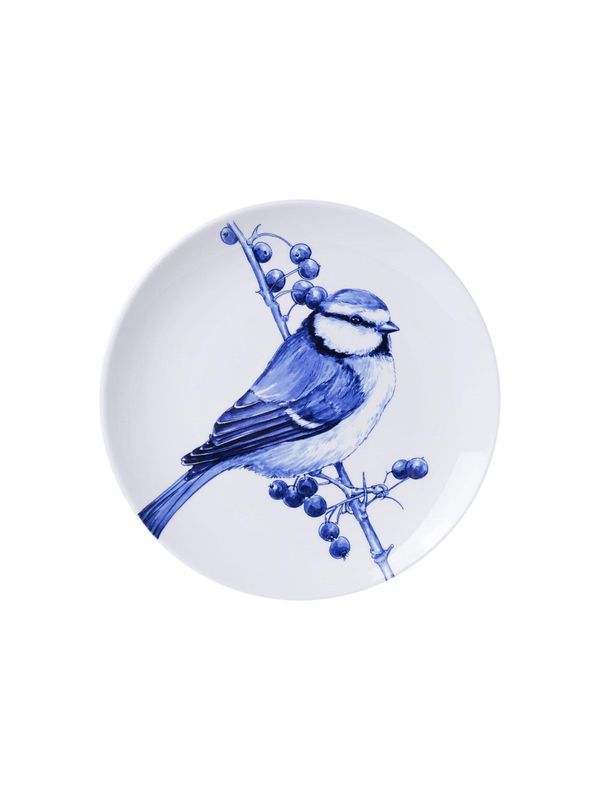 Heinen Delfts Blauw | Wandbord Pimpelmees - 20cm