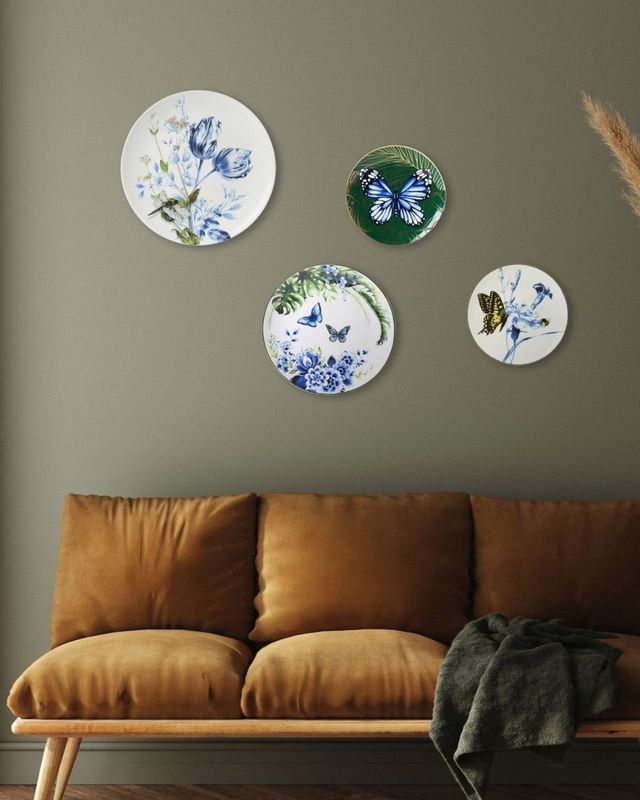 Heinen Delfts Blauw | Wandbord Koninginnepage - 16cm