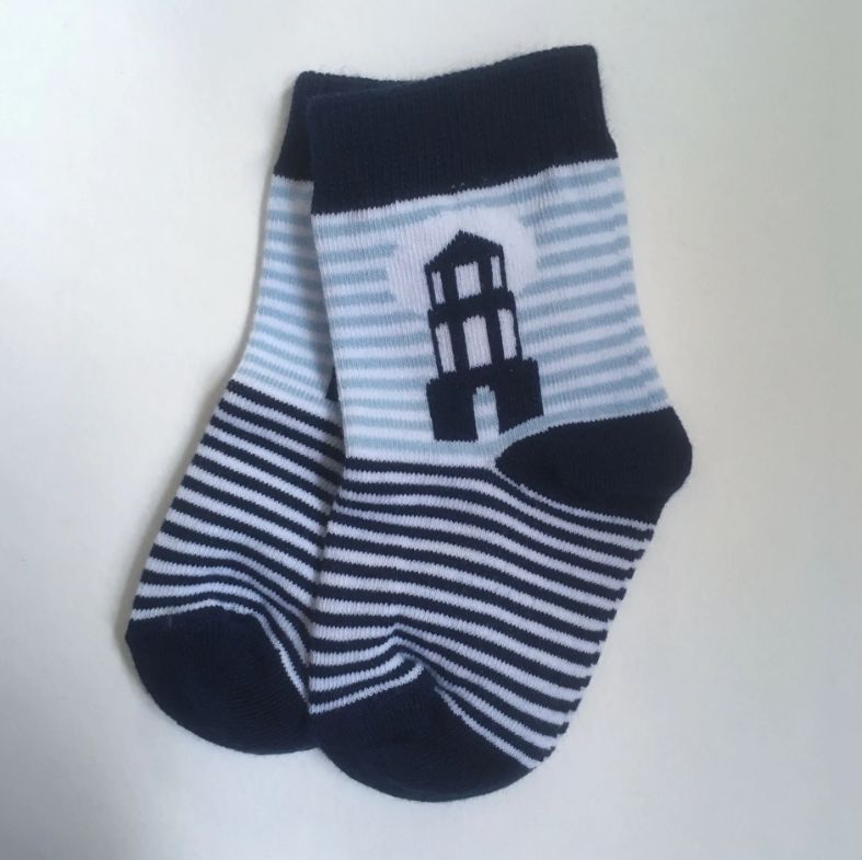 Lucas van Hapert I Utrechtse babysokjes met Domtoren, Colour: Blauw