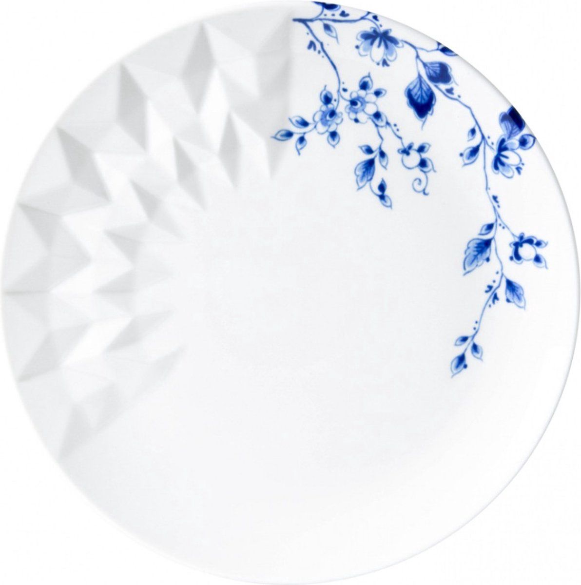 Heinen Delfts Blauw | Bord Blauw Vouw Ontbijtbord - 21cm