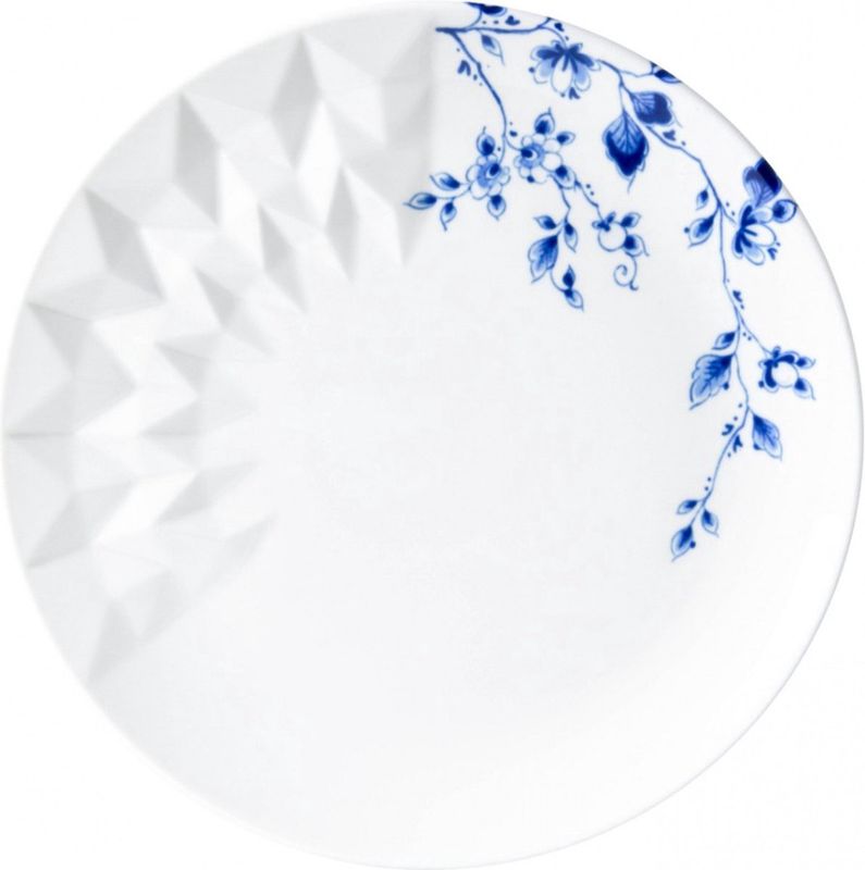 Heinen Delfts Blauw | Bord Blauw Vouw Ontbijtbord - 21cm