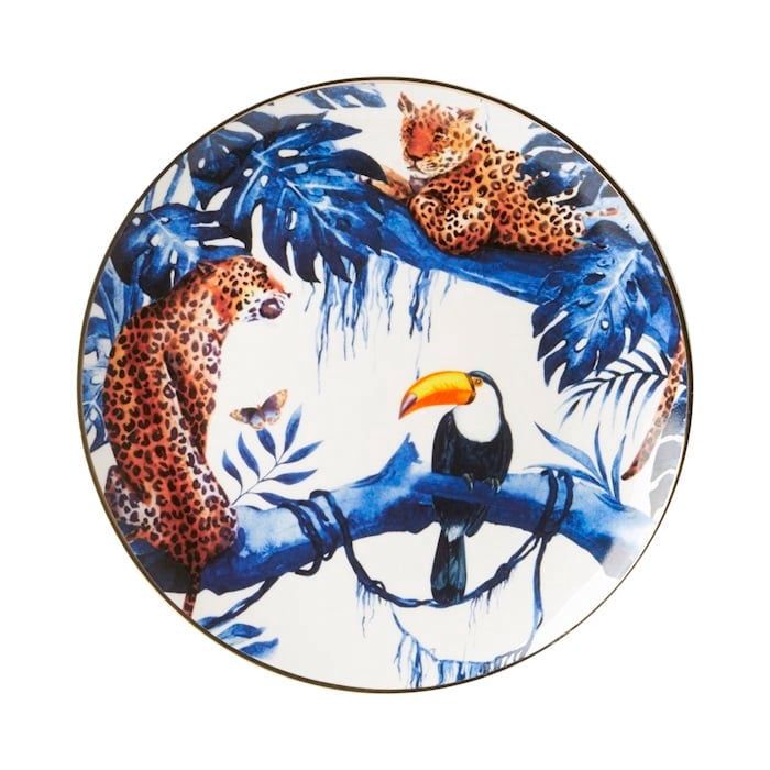 Heinen Delfts Blauw | Bord In De Jungle - 26.5cm