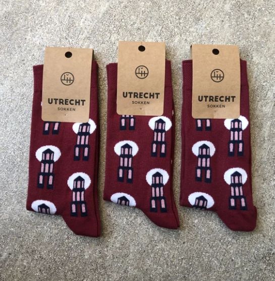 Lucas van Hapert I Utrecht sokken bordeauxrood, Size: 35 - 38