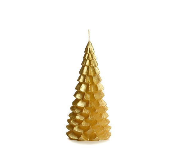 Rustik Lys I Kaars kerstboom goud (10 cm x 12 cm)
