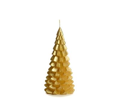 Rustik Lys I Kaars kerstboom goud (10 cm x 12 cm)