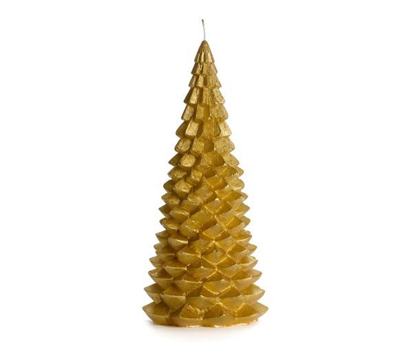 Rustik Lys I Kaars kerstboom goud (13,5 cm x 30 cm)